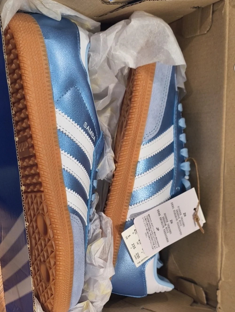 adidas Originals Samba OG - Clear Sky Metallic Blue / Cloud White NWT
